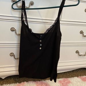 Black crop top, tan top, Medium